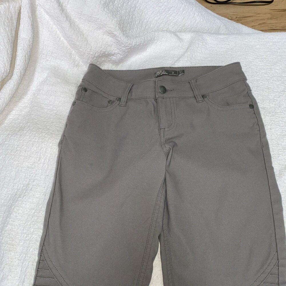 Prana Briann Moto Pants Women’s 2 Grey Charcoal Skinny Hiking Outdoor Stretch - Picture 2 of 7